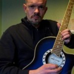 with blue guitar